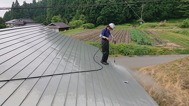 飯島町　倉庫遮熱　洗浄11