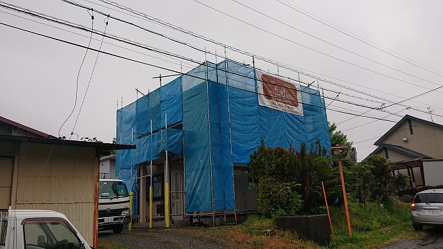 宮田村外壁塗装屋根カバー足場5