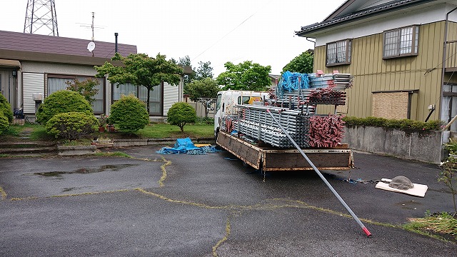 宮田村セキスイハイム屋根外壁塗装足場1