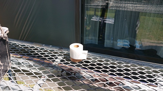 宮田村セキスイハイム屋根外壁塗装養生作業1