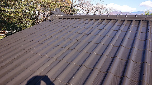 駒ケ根市スレート瓦塗装 上塗り5