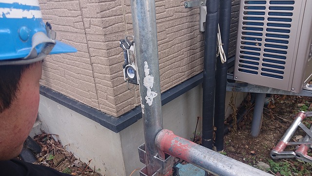 飯島町屋根外壁塗装足場5