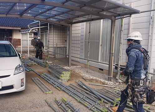 長野県駒ケ根市下平遮熱外壁足場2