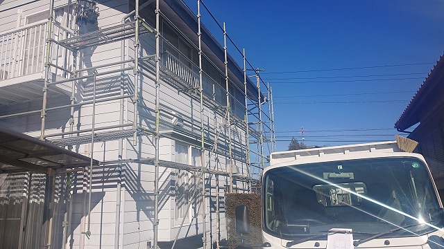 長野県駒ケ根市下平遮熱外壁足場3
