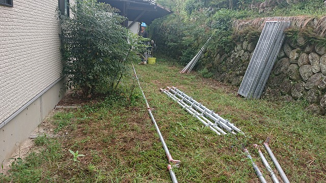 中川村ミサワ屋根足場1