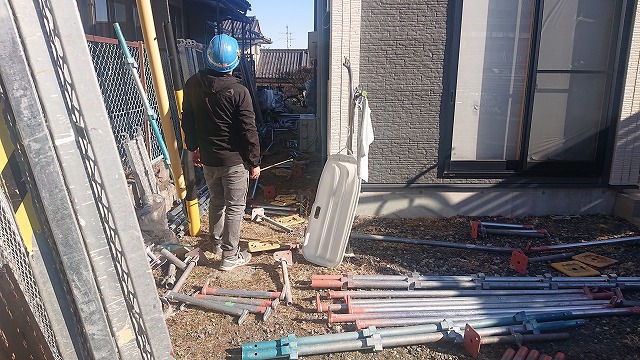 駒ケ根市外壁屋根塗装赤穂足場作業2