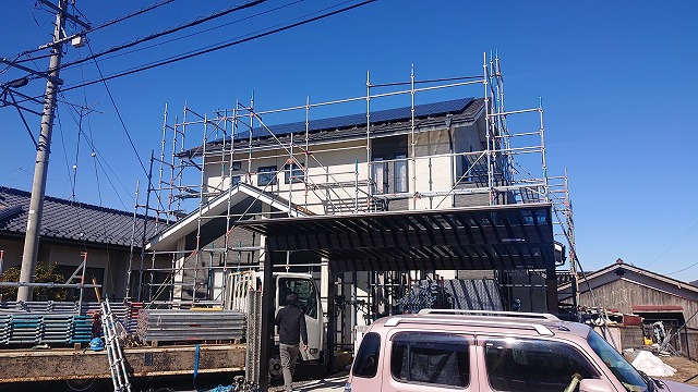 駒ケ根市外壁屋根塗装赤穂足場作業6