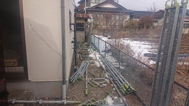 駒ケ根市下平コロニアル屋根塗装足場3