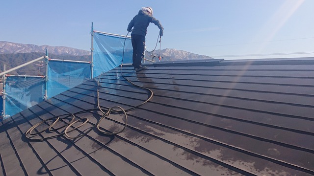 駒ケ根市外壁屋根塗装赤穂洗浄4