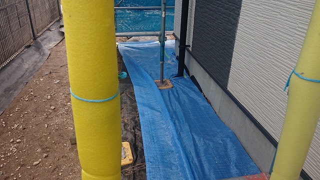 駒ケ根市外壁屋根塗装赤穂養生作業1