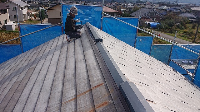 宮田村三井ホーム屋根下塗り2