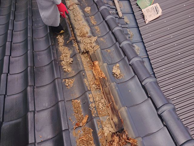 長野県飯島町鬼落下棟撤去4