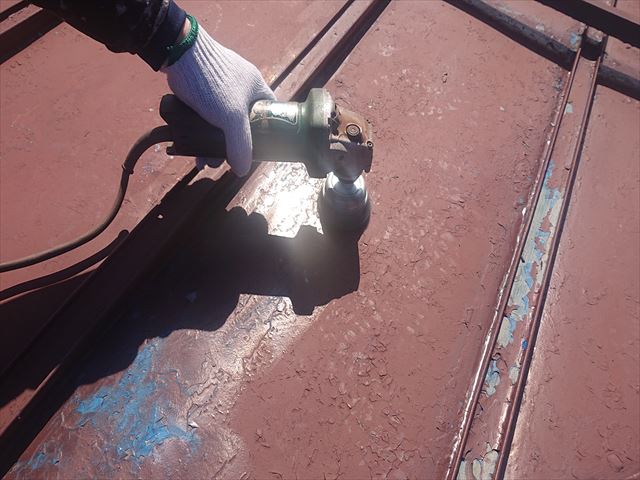 飯田市大瀬木屋根グラインダーケレン2