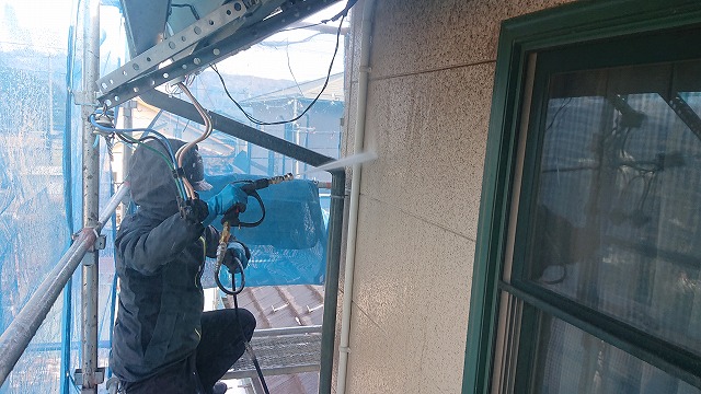 駒ケ根市外壁塗装オスモ洗浄4