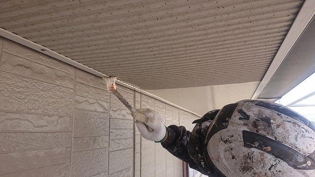 飯田市鼎外壁塗装軒天1