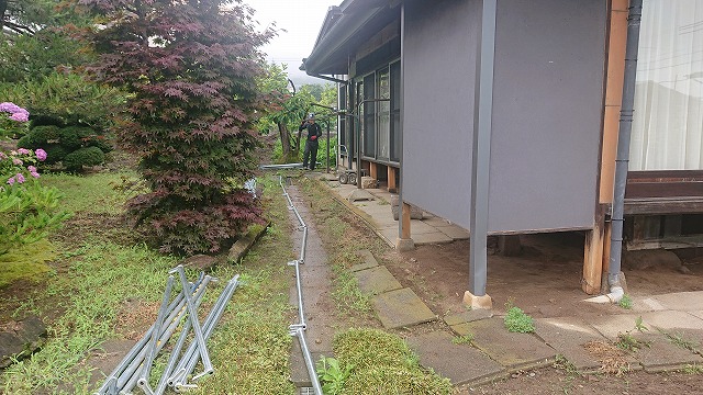 飯田市大瀬木金属瓦足場1