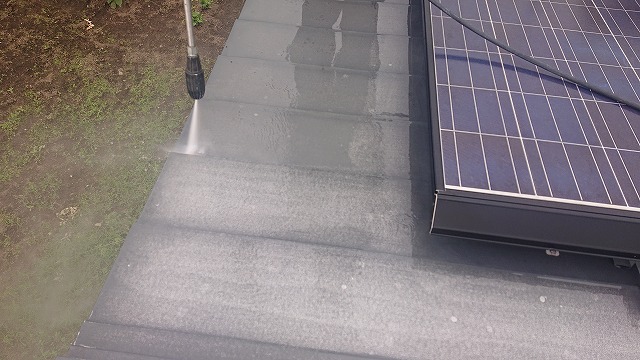 飯田市大瀬木倉庫屋根遮熱洗浄4