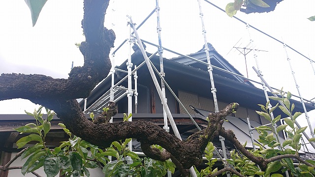 飯田市大瀬木金属瓦足場5