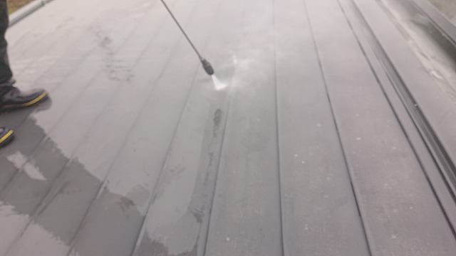 飯田市大瀬木倉庫屋根遮熱洗浄6