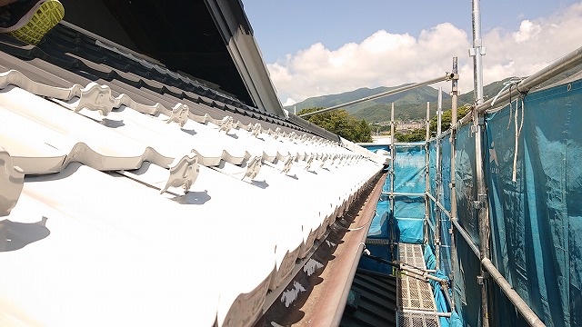 飯田市大瀬木金属瓦中塗り7