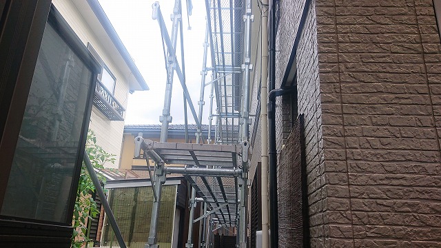飯田市大瀬木外壁塗装足場4