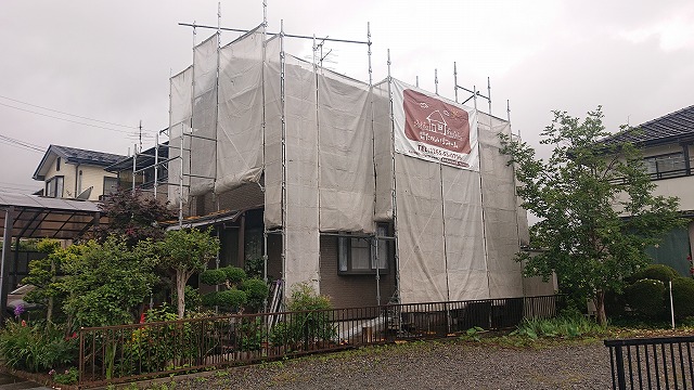 飯田市大瀬木外壁塗装足場7