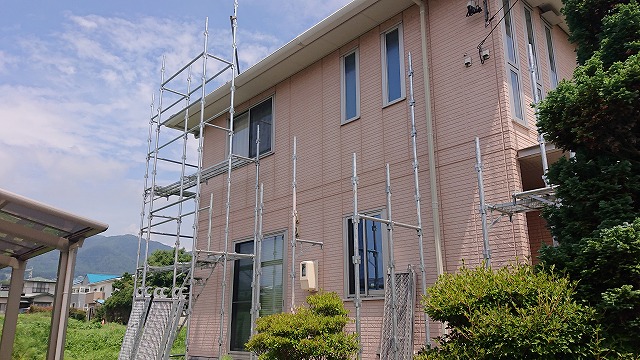 飯田市上殿岡外壁足場2