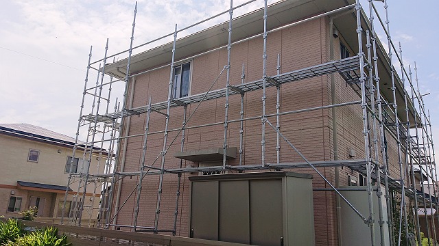 飯田市上殿岡外壁足場3