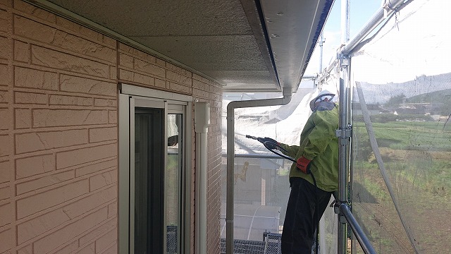 飯田市上殿岡外壁洗浄2