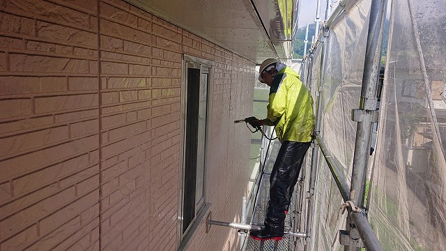 飯田市上殿岡外壁洗浄4