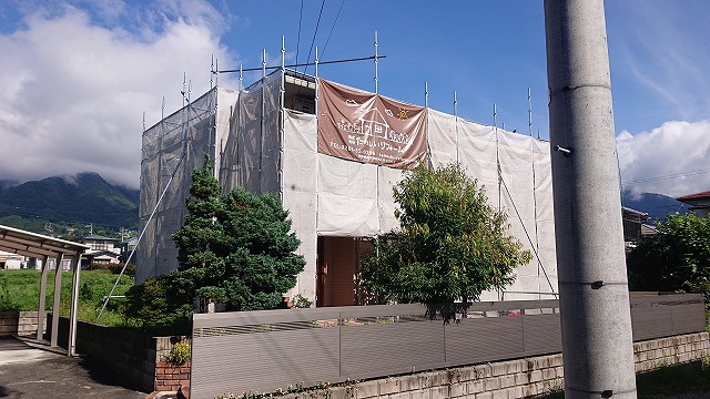 飯田市上殿岡外壁足場4