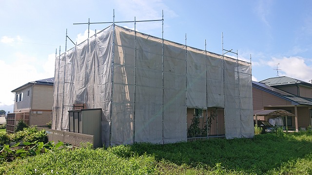 飯田市上殿岡外壁足場5