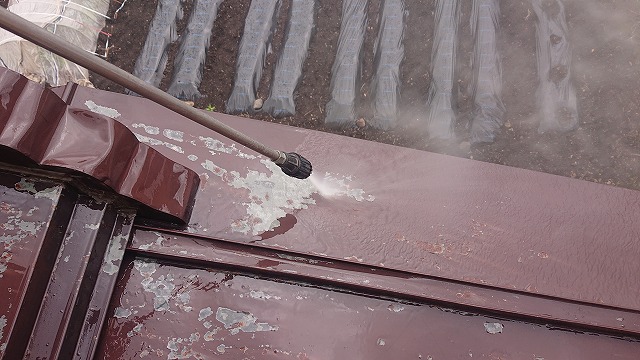 木曽町開田トタン屋根塗装洗浄5