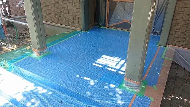 上伊那郡飯島町セキスイハイム外壁塗装養生3