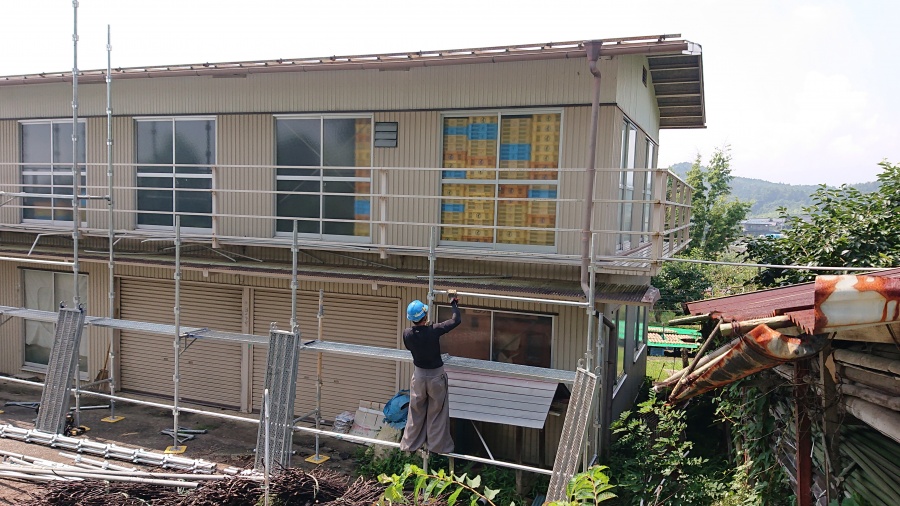 飯田市大瀬木柿ハウス足場3
