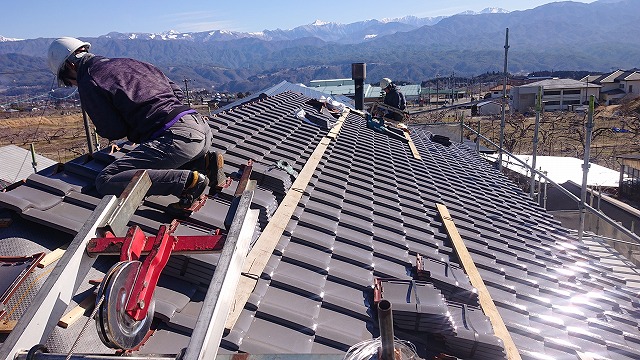 松川町屋根葺き替え6