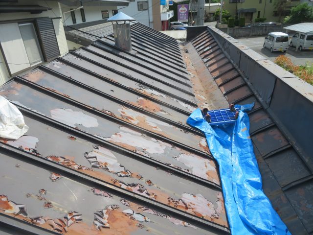 阿南_屋根塗装ｼﾘｺﾝ_現調1