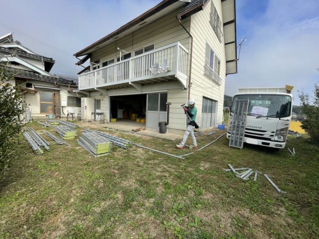 高森町屋根塗装他足場