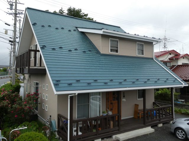 南箕輪村屋根塗装施工前