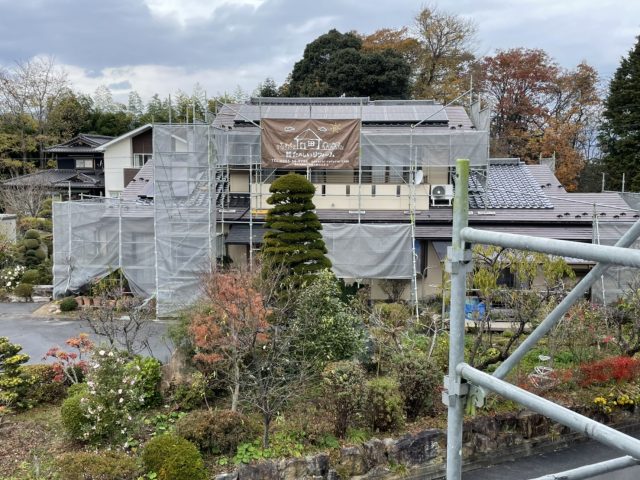 飯田市I邸屋根外壁_足場