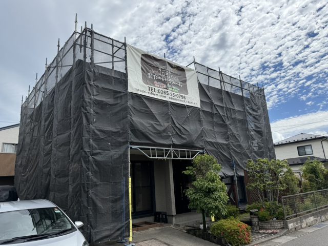 駒ヶ根市I邸足場の組立