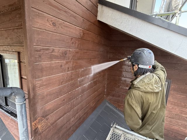 伊那市F邸高圧洗浄作業