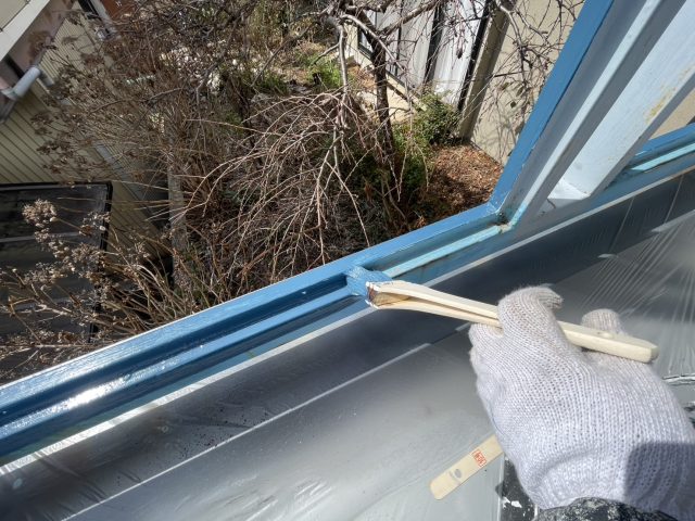 飯田市I邸目隠しフェンス下塗り