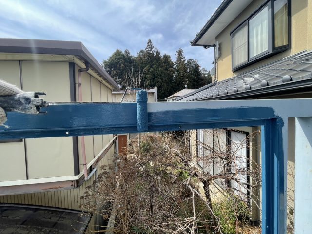 飯田市I邸目隠しフェンス下塗り