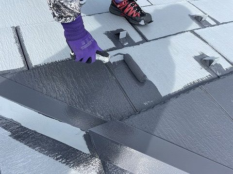 駒ヶ根市赤穂セキスイ　屋根中塗り1