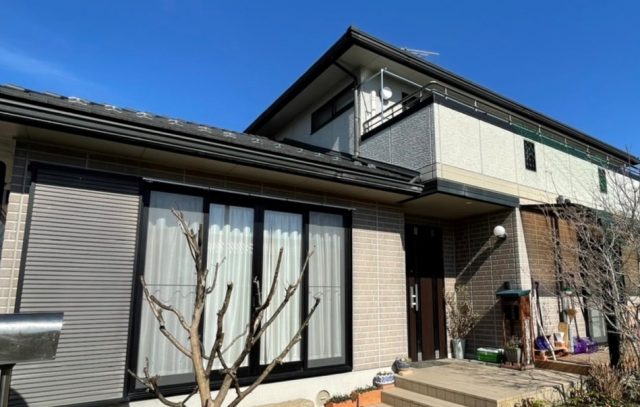 飯田市外壁塗装2色分け