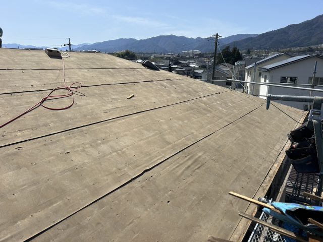 飯田市T邸屋根葺き替え瓦棒撤去後