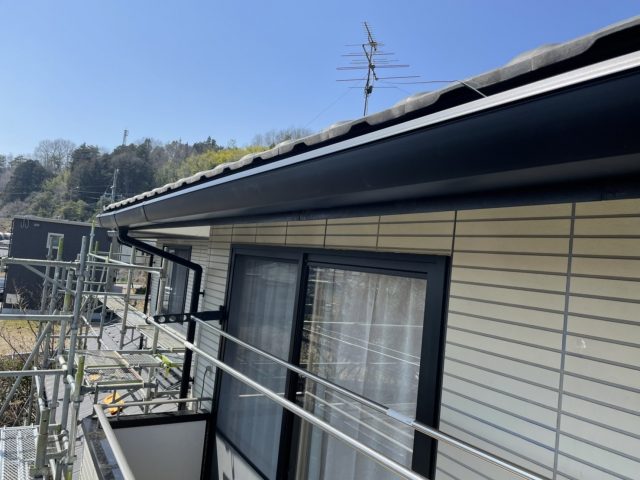 飯田市外壁塗装2色塗り分け