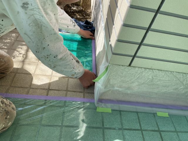 飯田市外壁塗装2色塗り分け