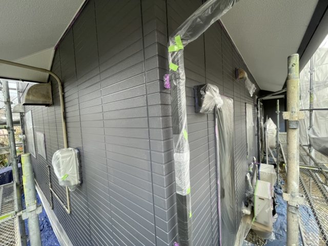 飯田市外壁塗装2色塗り分け